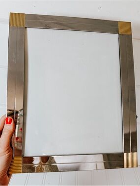Vintage Silver Gold Detail Metal Picture Frame